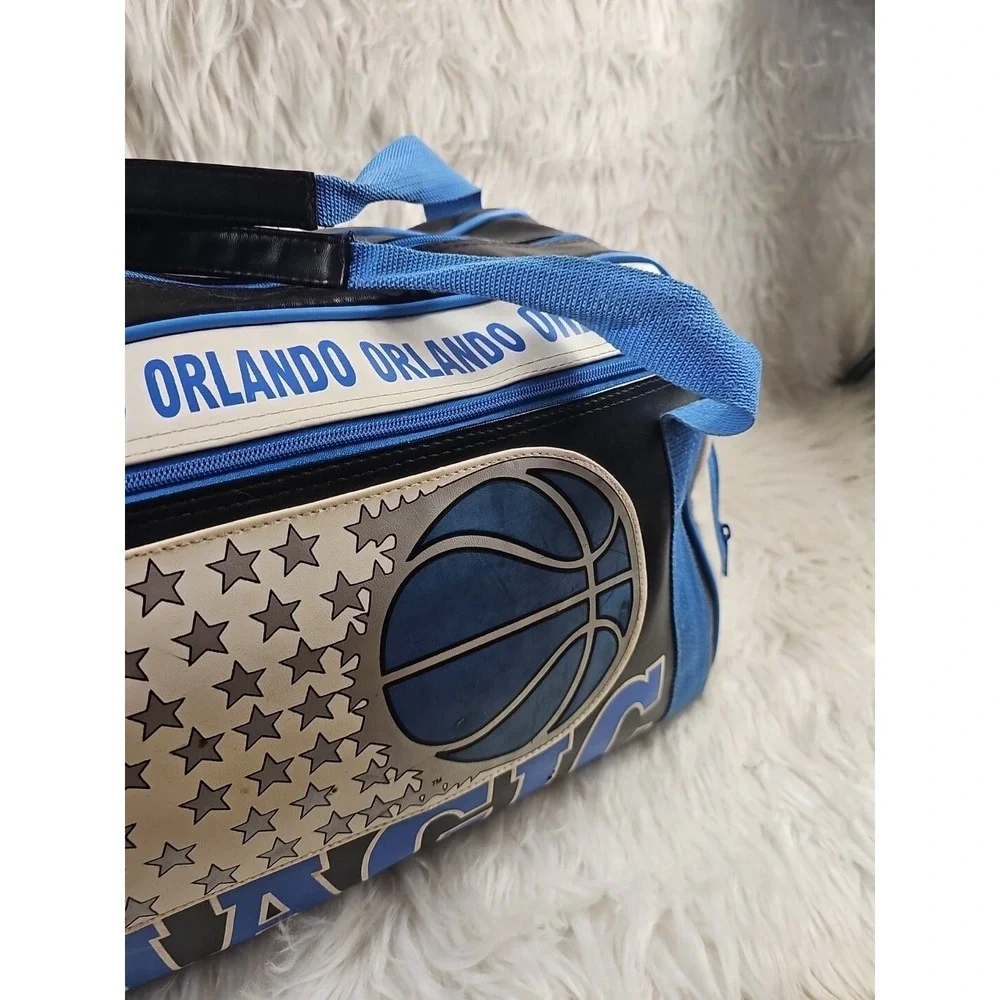 NBA Orlando Magic Leather Duffel Travel Bag Vintage 2000's Officially Licensed